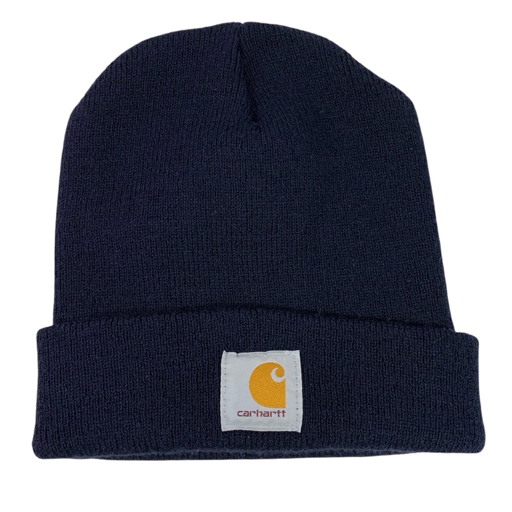 Carhartt Beanie Unisex Navy Blue Workwear Knit Winter Hat